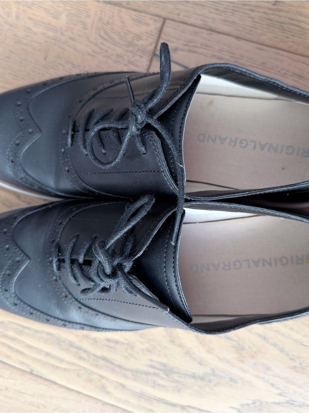 Cole Haan Black Leather Women's Wingtip Sneakers